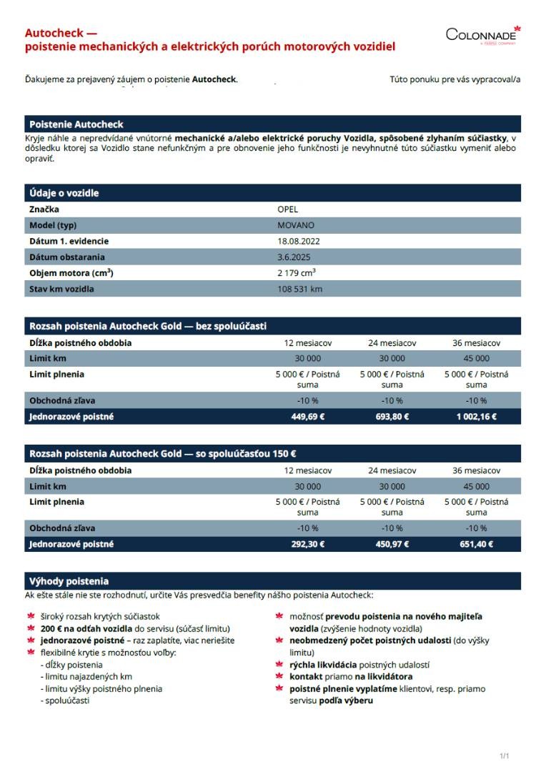 Opel Movano 2.2 120kW