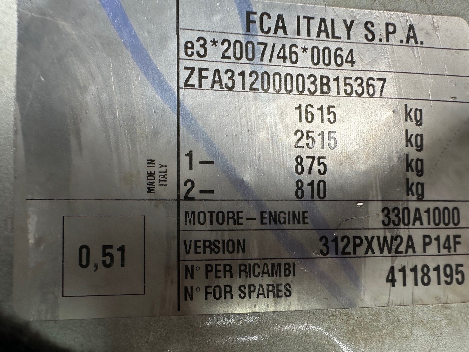 FIAT PANDA 1,3 MultiJet 95 WILD 4x4 diesel VIN 367