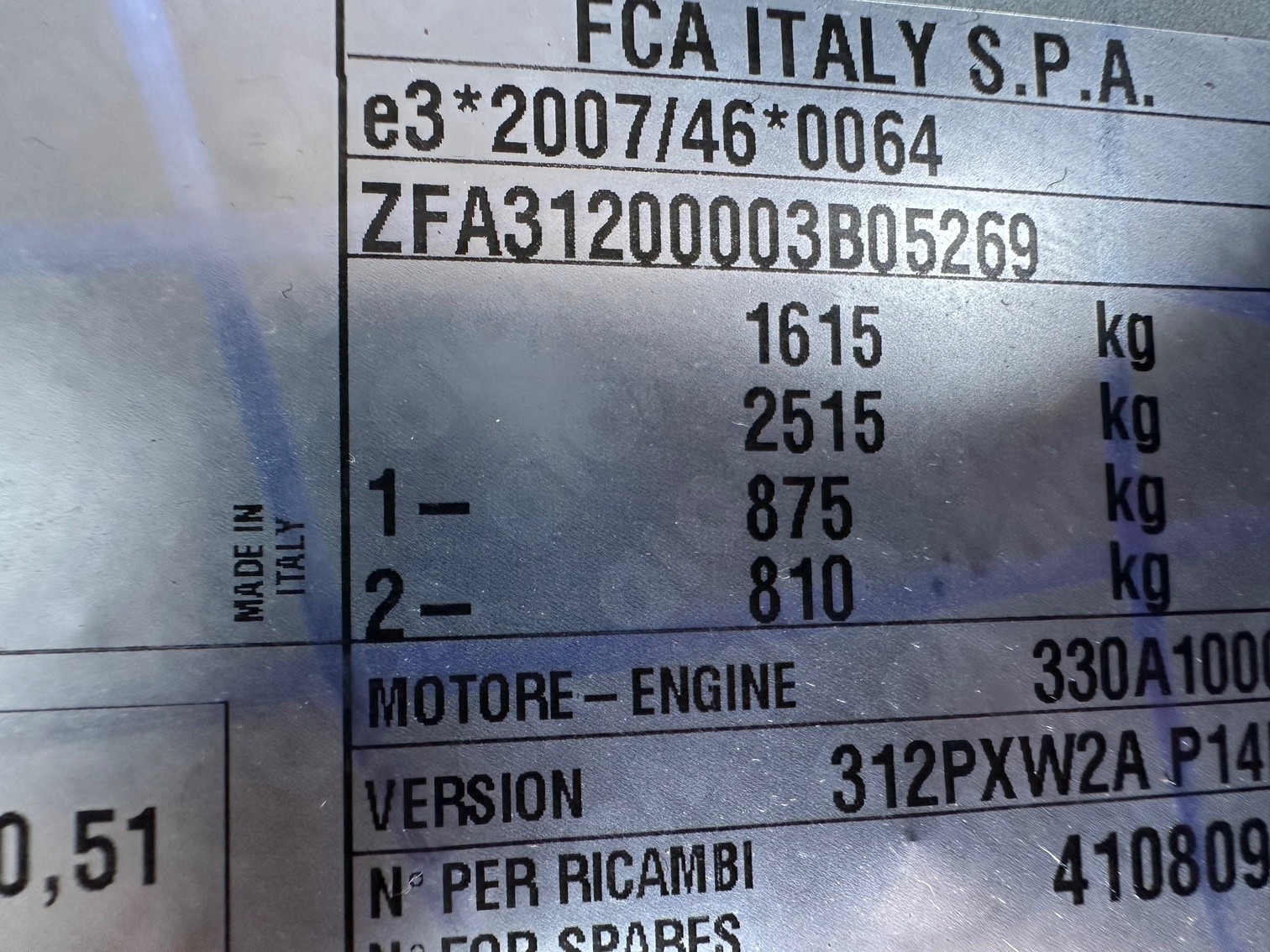 FIAT PANDA 1,3 MultiJet 95 WILD 4x4 VIN 269