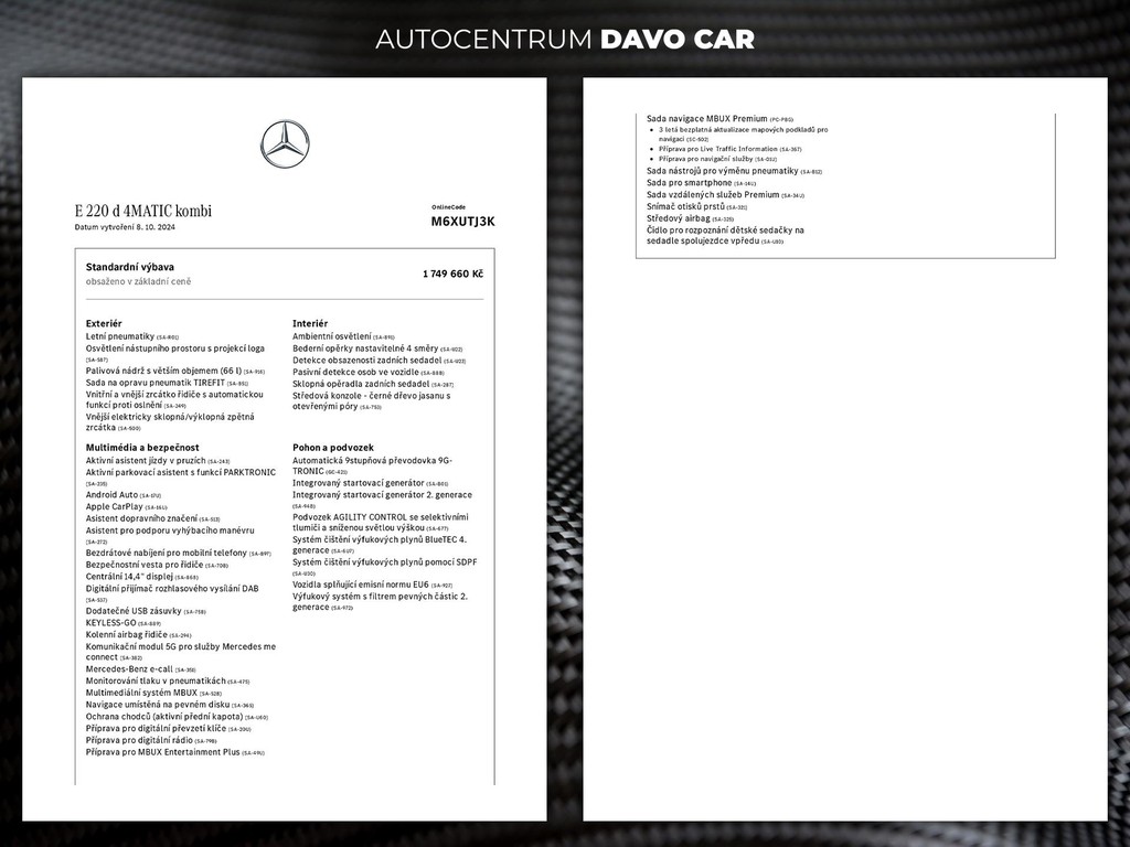 Mercedes E trieda T 220d 4-Matic AMG