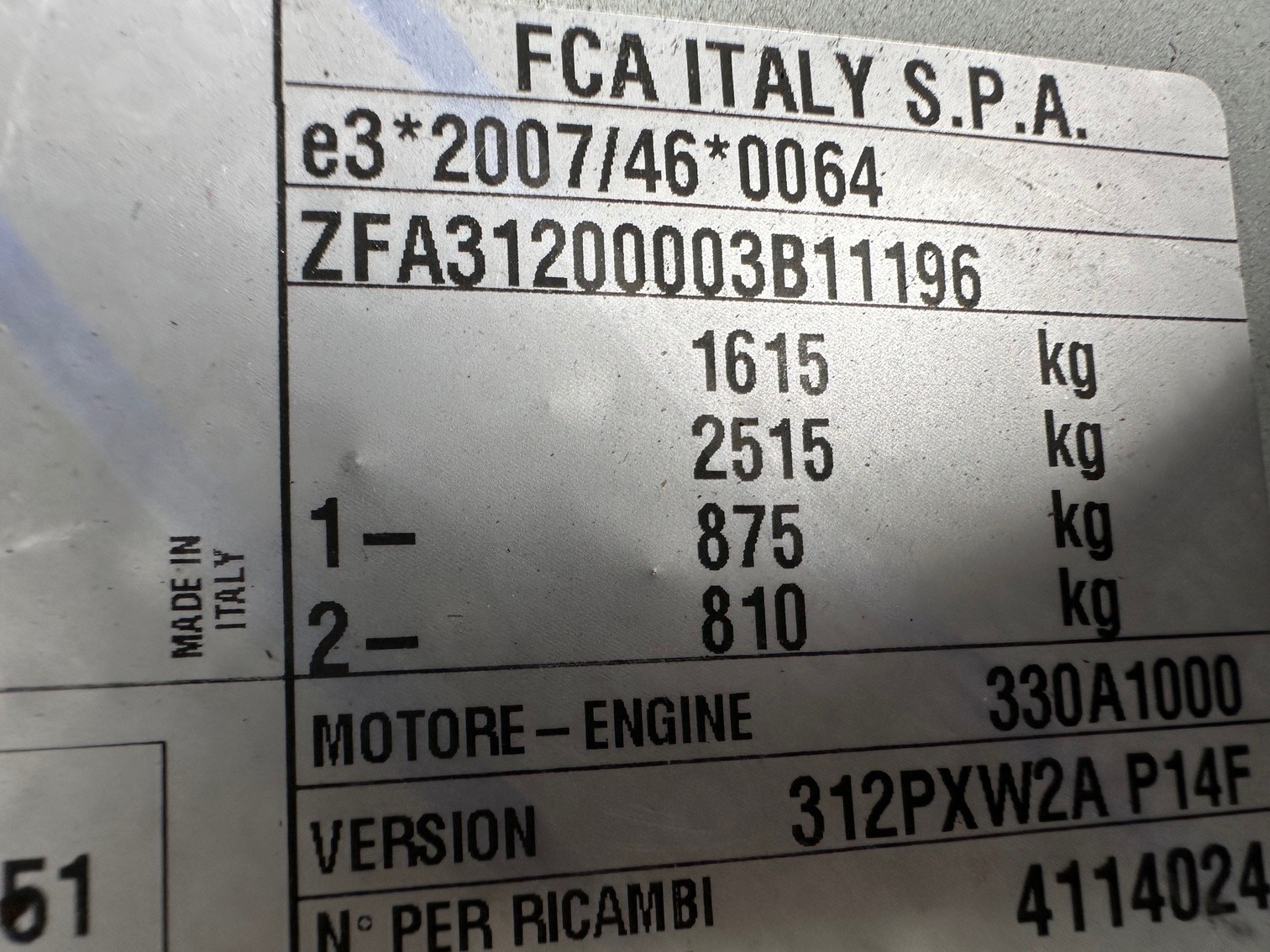 FIAT PANDA 1,3 MultiJet 95 WILD 4x4 VIN 196