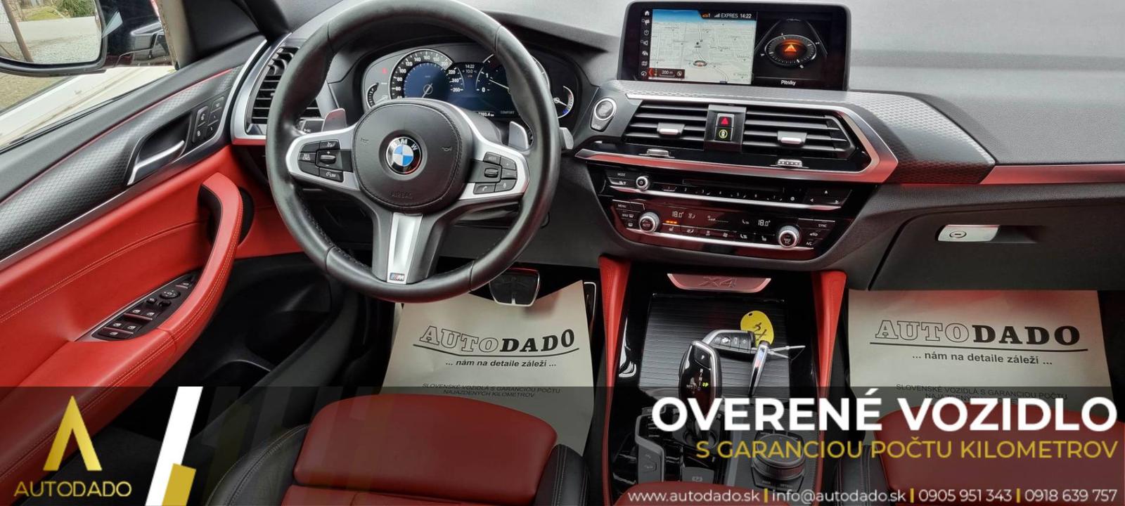 BMW X4 xDrive 25d M Sport-X AT+F1 170kW FULL=GARANT. 126TKM=OVERENÉ VOZIDLO