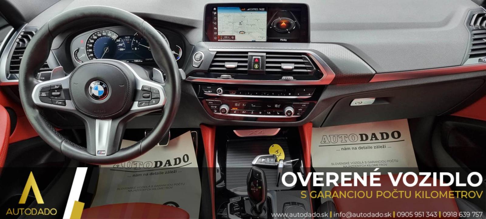 BMW X4 xDrive 25d M Sport-X AT+F1 170kW FULL=GARANT. 126TKM=OVERENÉ VOZIDLO