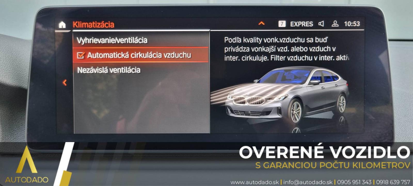 BMW Rad 6 GT xDrive 620d mHEV Gran Turismo A/T=FULL VÝBAVA+SERVIS=OVERENÉ VOZIDLO