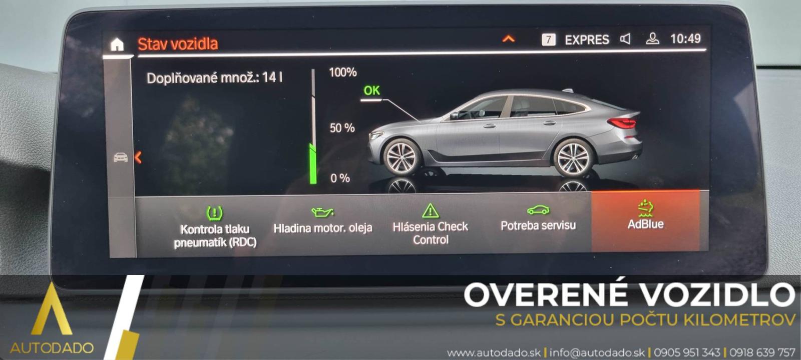 BMW Rad 6 GT xDrive 620d mHEV Gran Turismo A/T=FULL VÝBAVA+SERVIS=OVERENÉ VOZIDLO