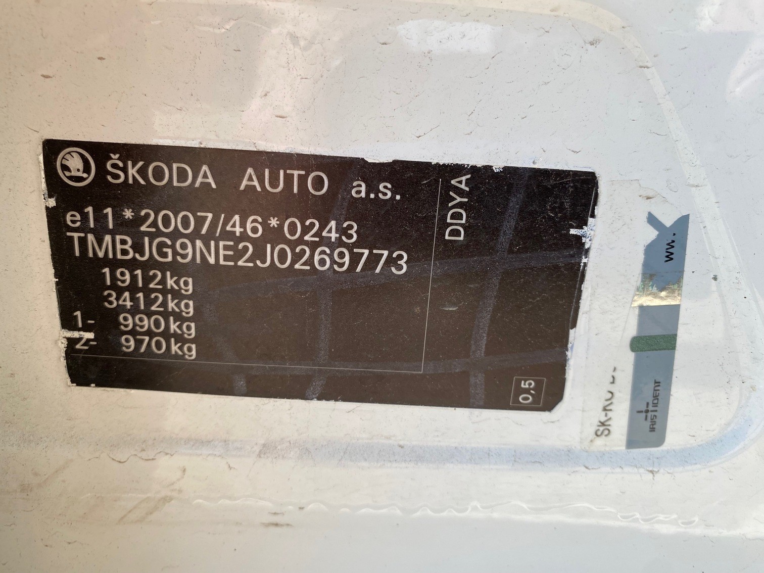 ŠKODA OCTAVIA 1,6 TDI 2018 VIN 773