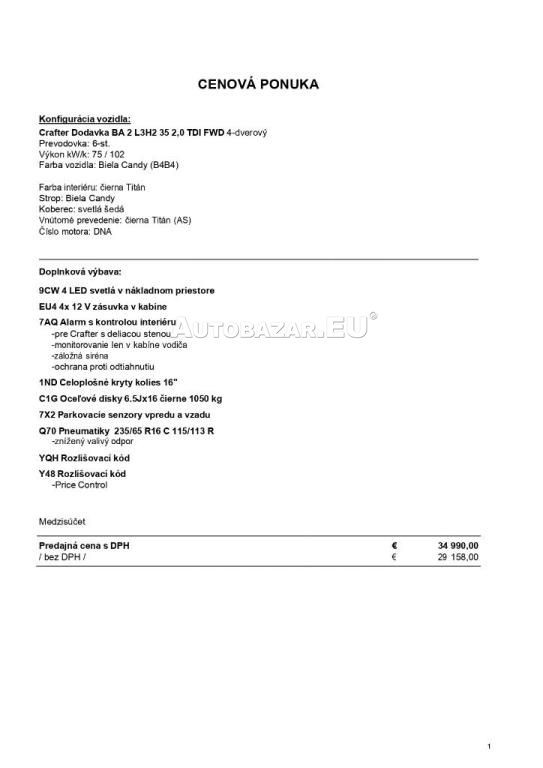 Volkswagen Crafter 35 2.0 TDI L3